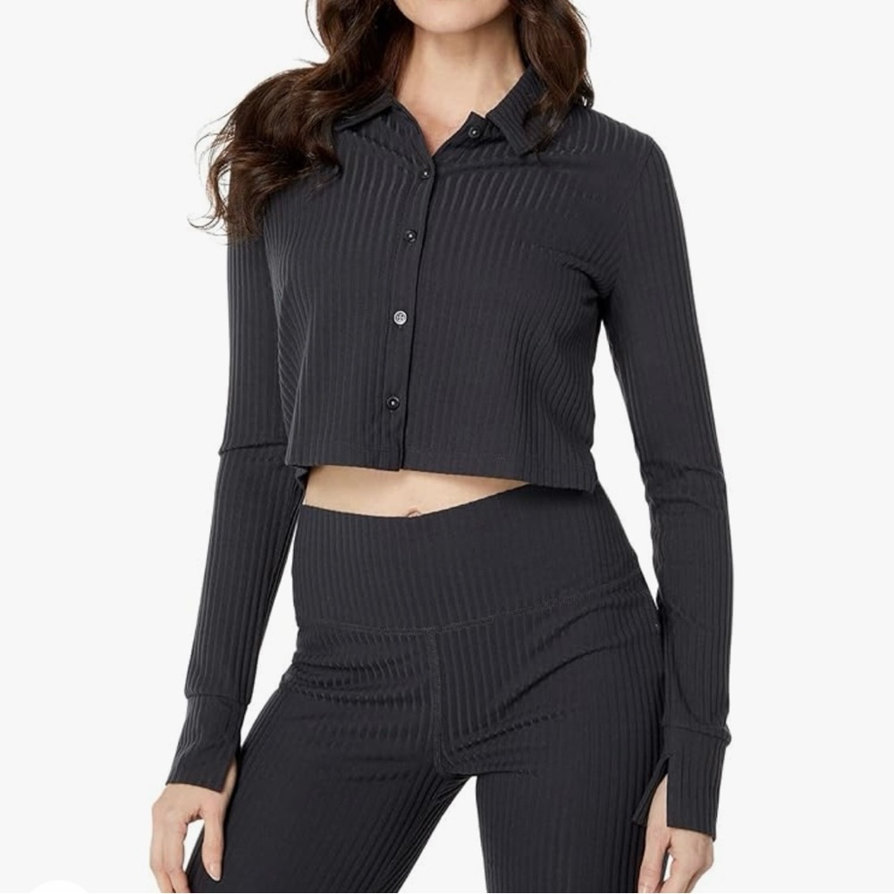 Madewell Eden Brushed Corded Ribbed Longsleeve Cardigan - Women’s XL Cropped